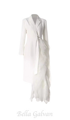 Flowering Girl Women Dataya Mesh Patchwork Coat in White