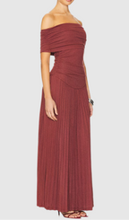 Flowering Girl Women sabina bodycon strapless maxi dress in brick Red