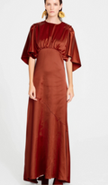 Flowering Girl Women Zoé red cape-sleeve open-back maxi dress