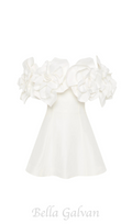 Flowering Girl Women Etta flower strapless mini dress in ivory