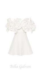 Flowering Girl Women Etta flower strapless mini dress in ivory
