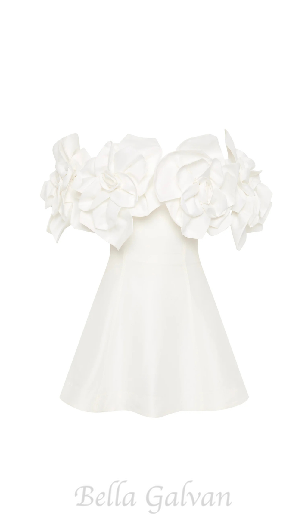 Flowering Girl Women Etta flower strapless mini dress in ivory