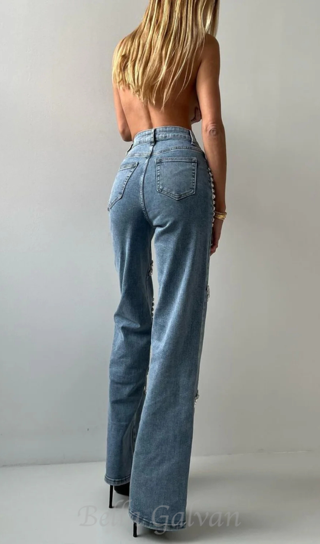 Flowering Girl Women Rabia Rhinestone Jeans in blue