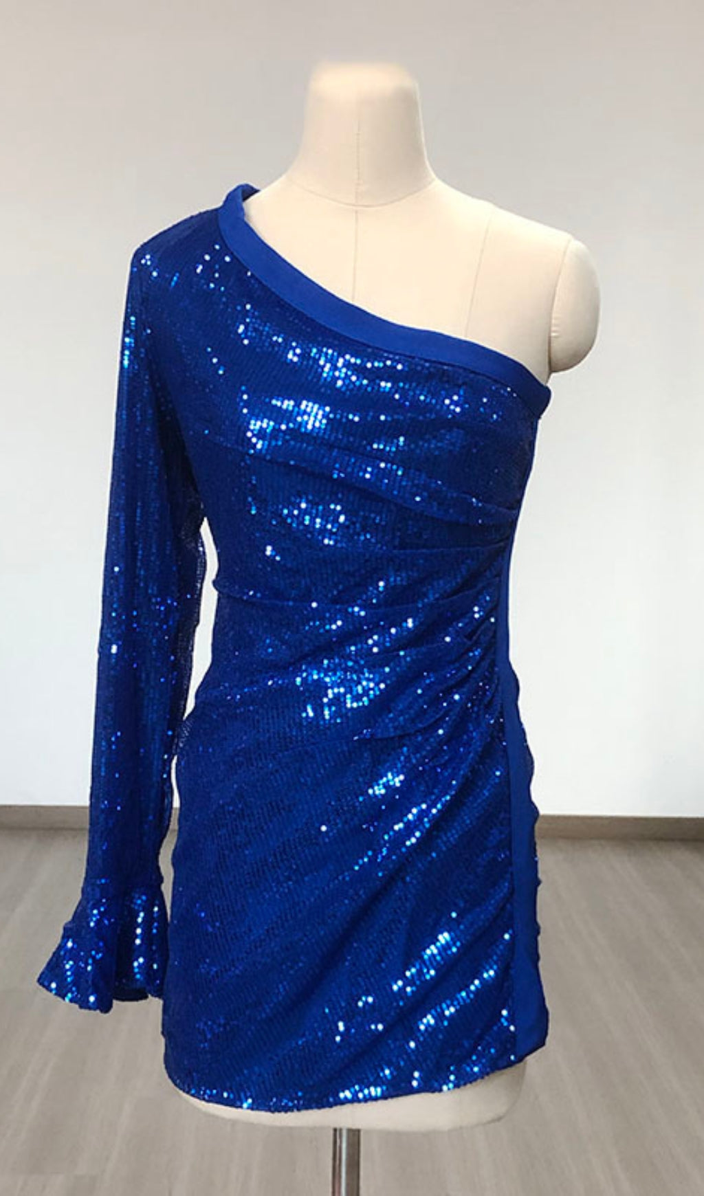 Flowering Girl Women BLUE SEQUIN ONE SHOULDER BODYCON DRESS