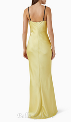 Flowering Girl Women velvet bustier maxi dress in black yellow