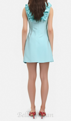 Flowering Girl Women floral embellished a-line mini dress in blue