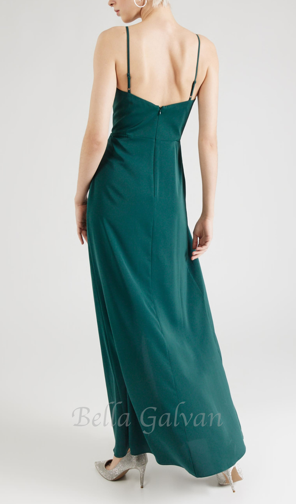 Flowering Girl Women crystal embellished pleated maxi dress in green