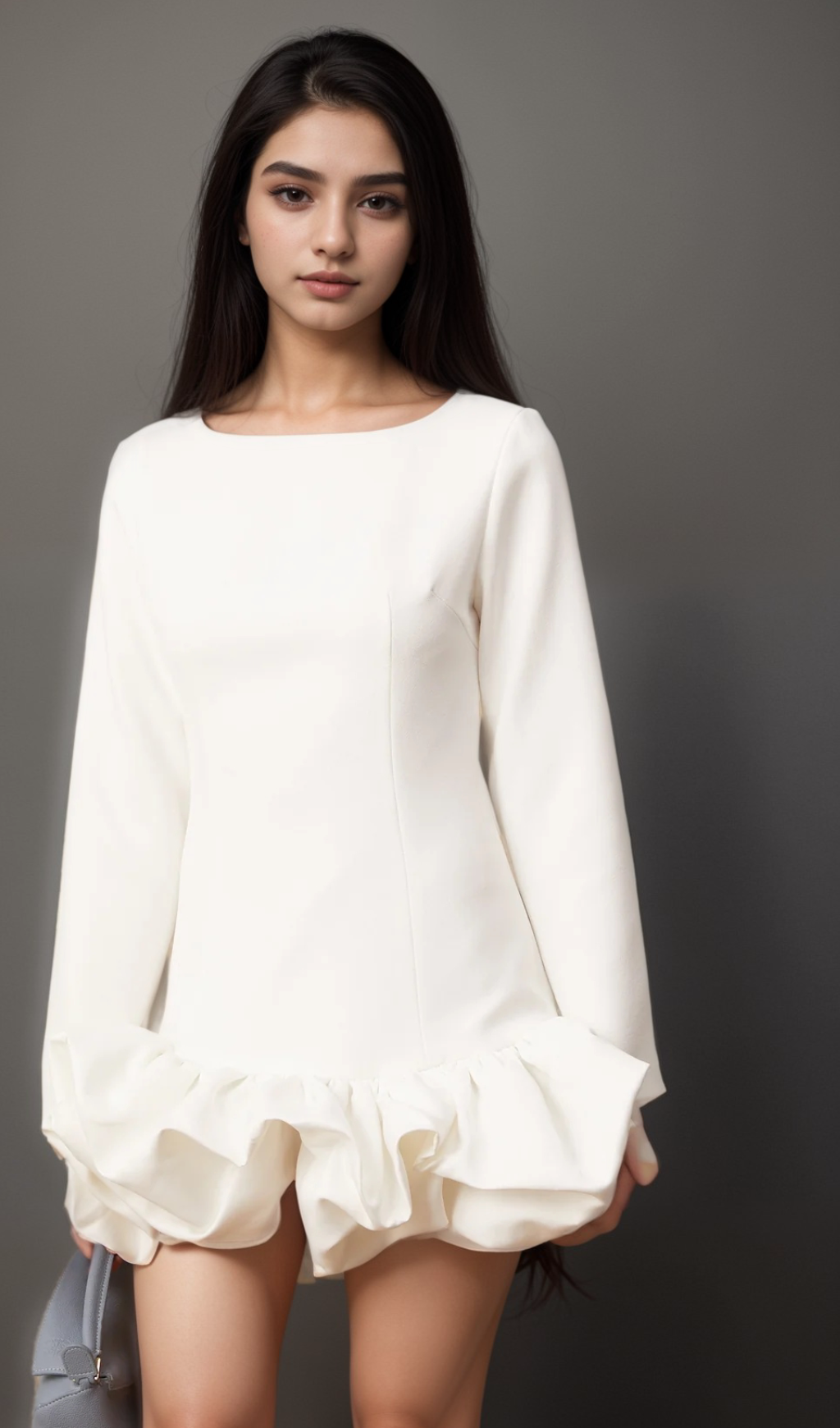 Flowering Girl Women Elodie white bubble-skirt mini dress