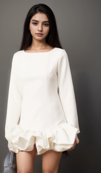 Flowering Girl Women Elodie white bubble-skirt mini dress