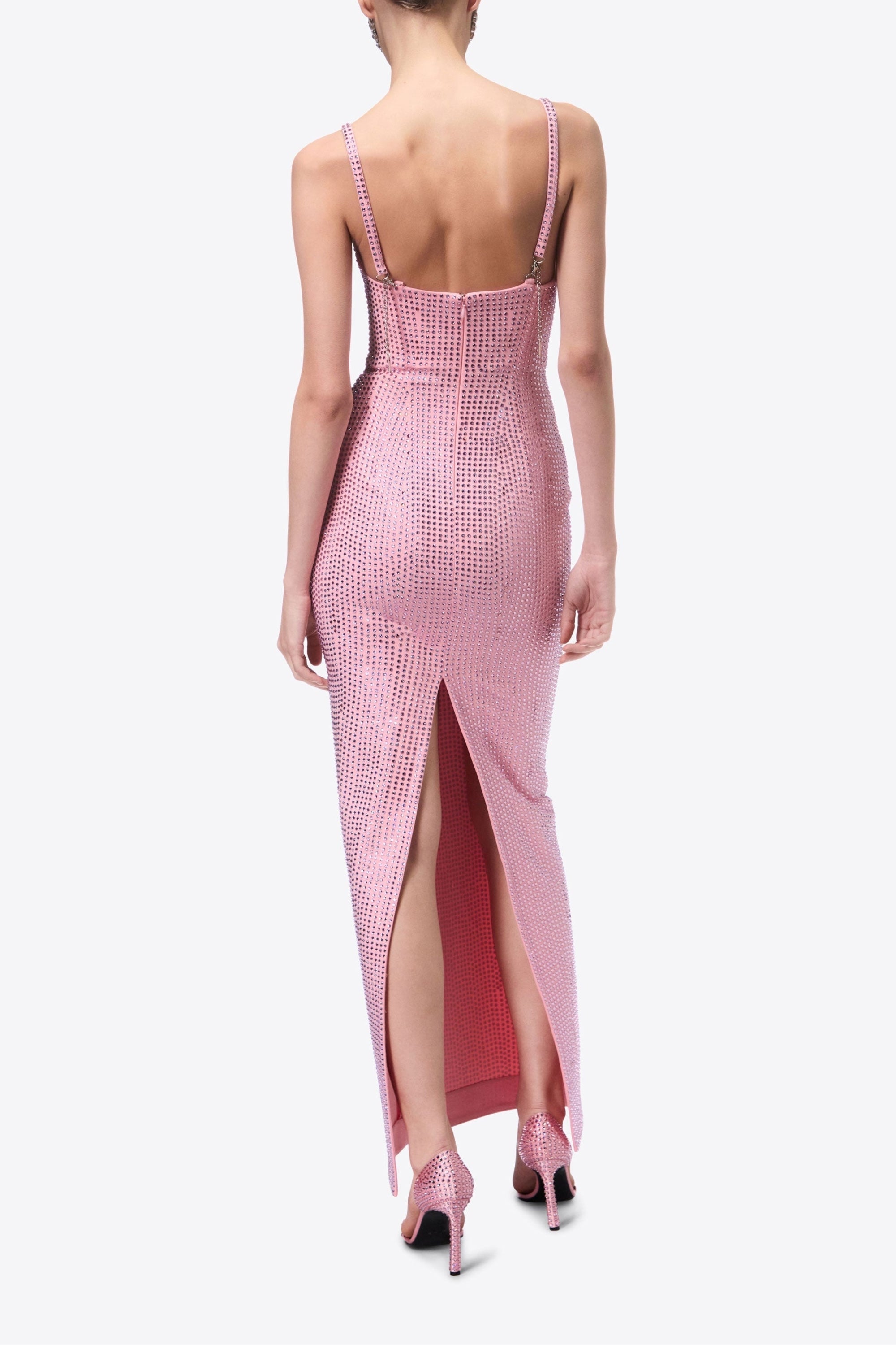 Flowering Girl Women Sequin Strappy Maxi Dress In Pink