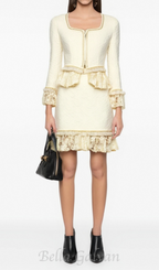 Flowering Girl Women lace top bodycon skirt suit in ivory