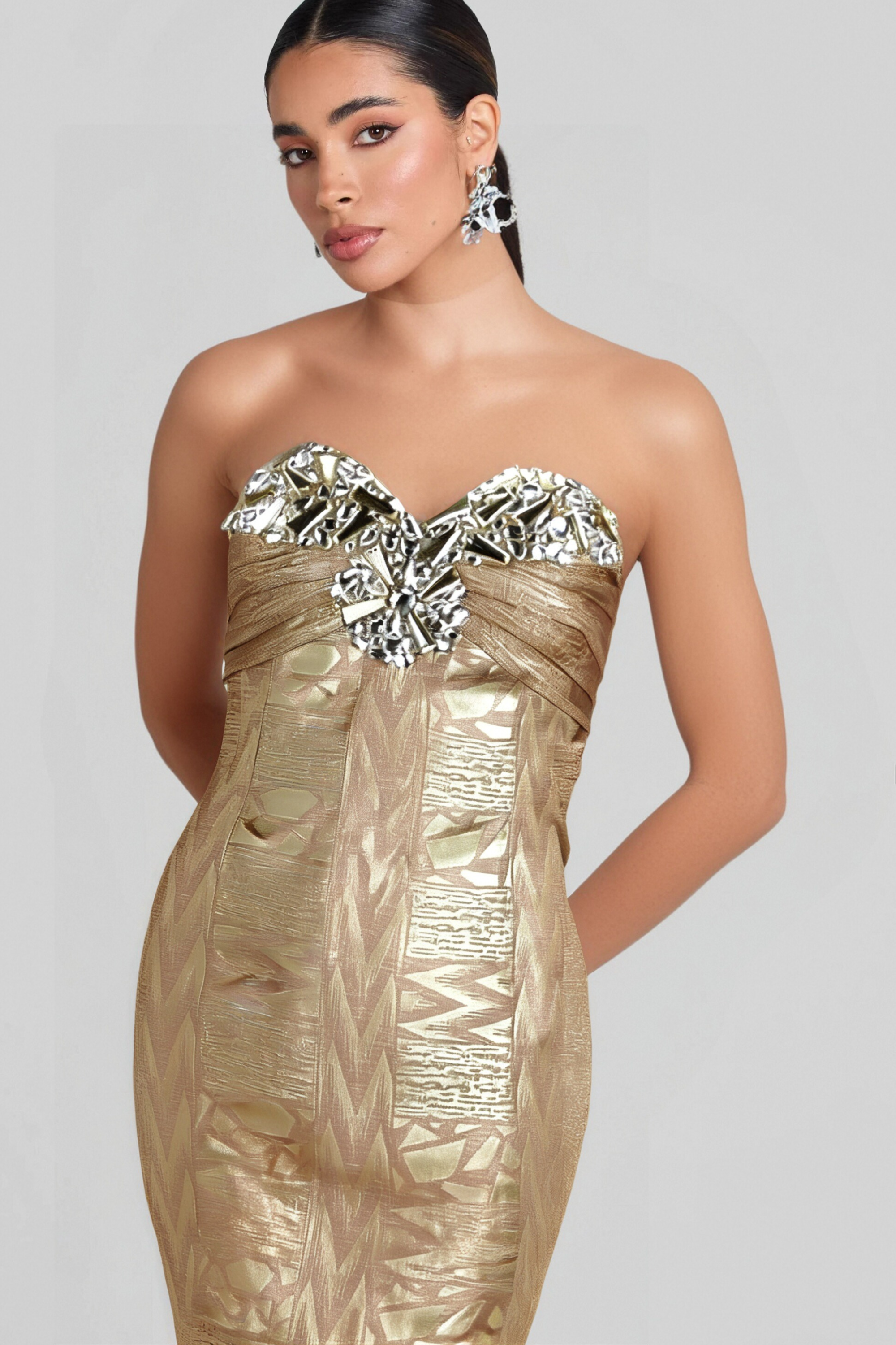Flowering Girl Women Daphne Crystal Embellished Sleeveless Strapless Mini Dress