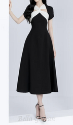 Flowering Girl Women Andrea cut out a-line midi dress in black