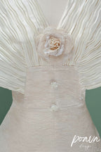 Flowering Girl Women Venus Champagne Stitched High-Waisted Fishtail Midi Dress