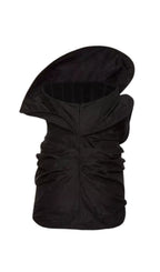 Flowering Girl Women Strapless Ruffled Taffeta Mini Dress in Black
