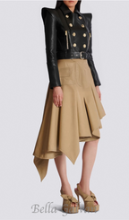 Flowering Girl Women Perfecto cropped leather jacket in black