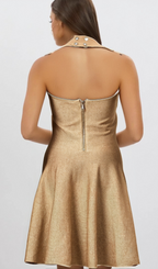 Flowering Girl Women Gabrielle khaki embellished knitted mini dress