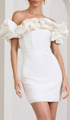 Flowering Girl Women Satin Ruffle Strapless Dress