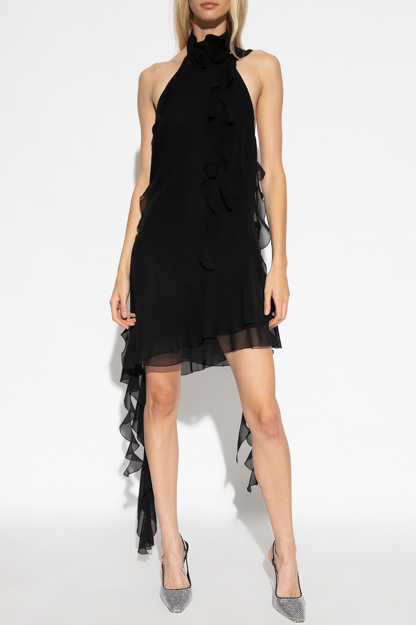 Flowering Girl Women Lennoa Ruffled Halter Mini Dress - Black