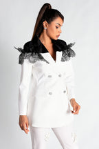 Flowering Girl Women Sekani Patchwork Lace Blazer Top