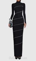 Flowering Girl Women Aloysius Zipper Bodycon Maxi Dress In Black
