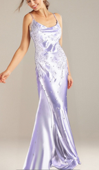 Flowering Girl Women WHITE ALANIDES BEAD APPLIQUE SATIN DRESS