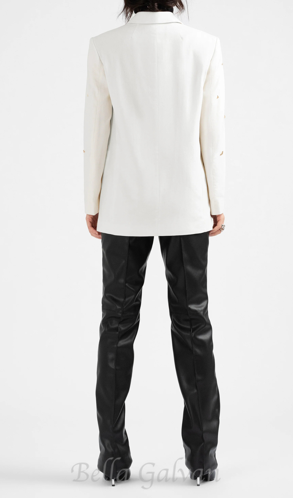 Flowering Girl Women bat-shape embellished blazer in white