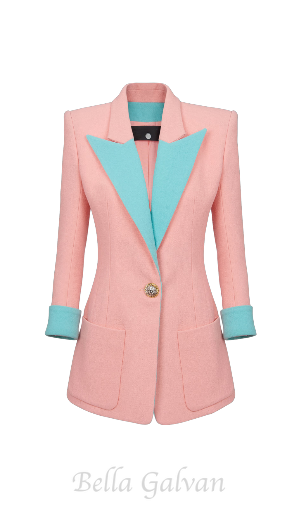 Flowering Girl Women 1-button double crepe two-tone jacket