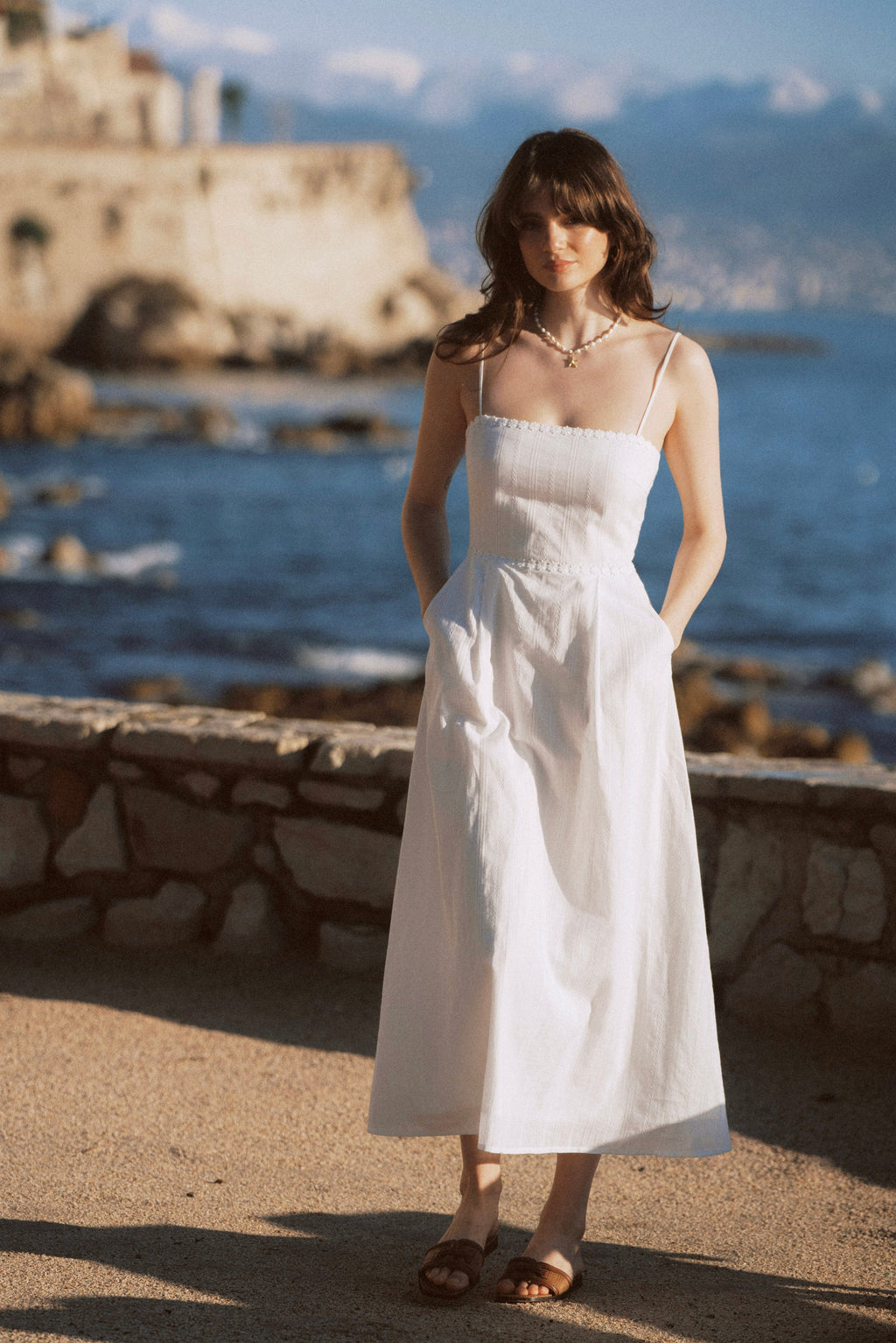 Flowering Girl Women gloria flower detail strapless maxi dress - white