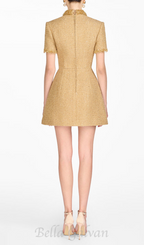 Flowering Girl Women gold embellished mini dress
