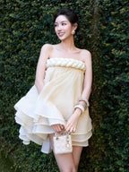 Hemp Rope Tube Top Tutu Skirt In Beige