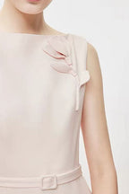 Blush 3D Floral Sleeveless Midi Formal Dress