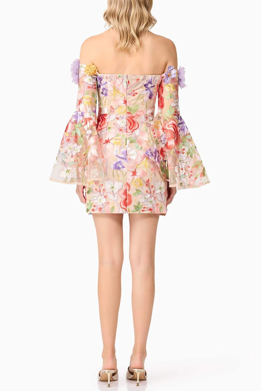 Flowering Girl Women Tabitha Multicolor Off Shoulder Mini Dress In Floral