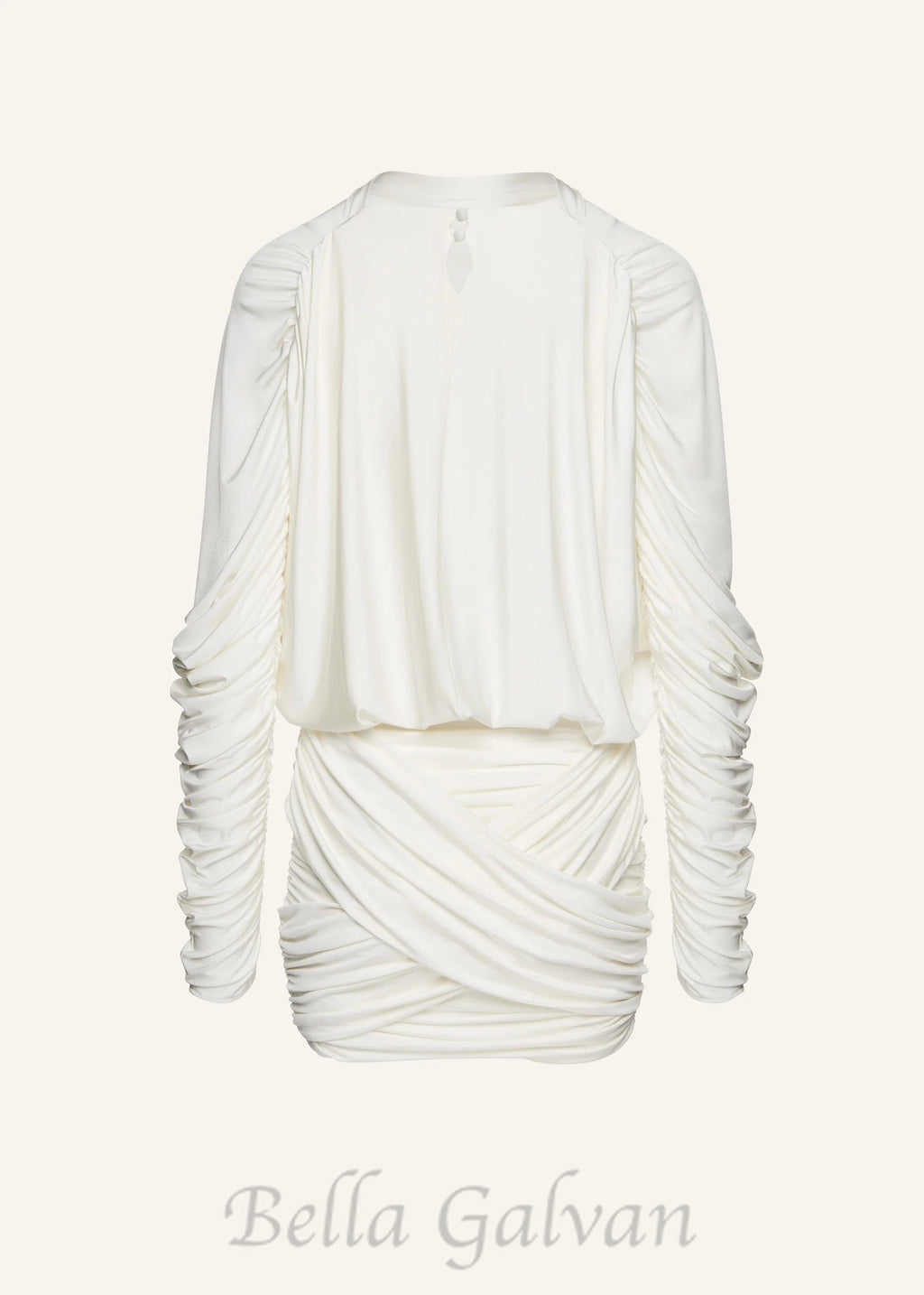 Flowering Girl Women Long-sleeve jersey mini dress in cream