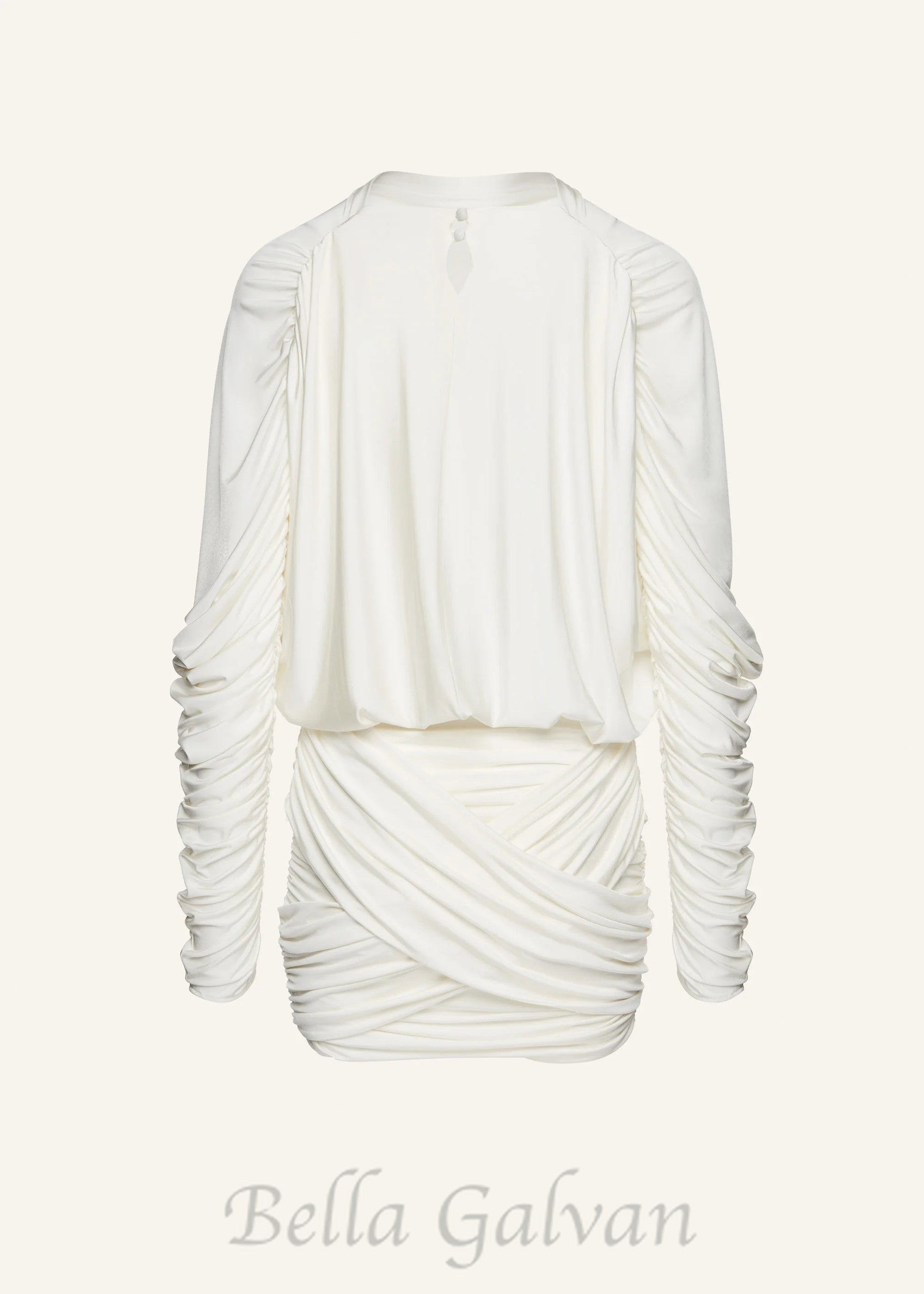 Flowering Girl Women Long-sleeve jersey mini dress in cream