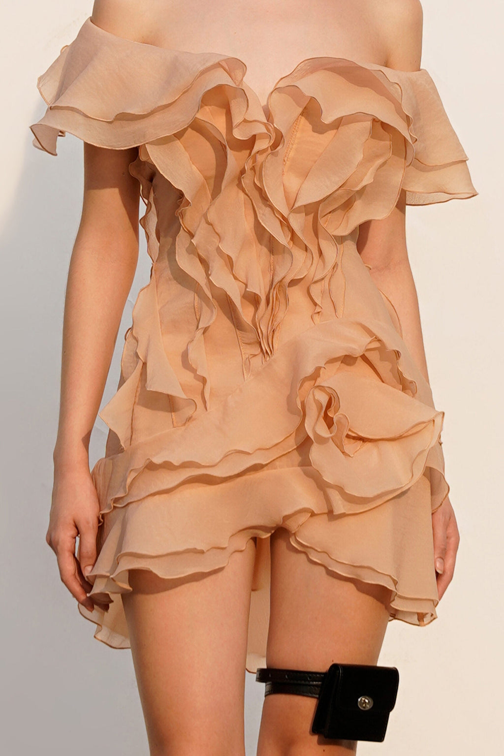 Flowering Girl Women Theia Ruffle Layers Strapless Mini Dress In Coral