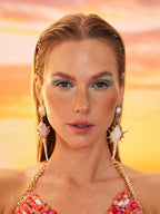 Flowering Girl Women Hoshi Pearl Conch Earrings