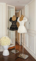 Lara Puff Lace Mini Dress