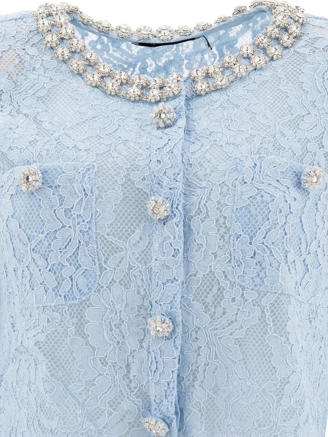 Flowering Girl Women Carol Lace Embellished Top In Blue