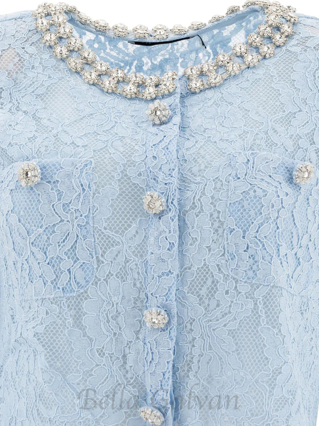 Flowering Girl Women carol lace embellished top in blue