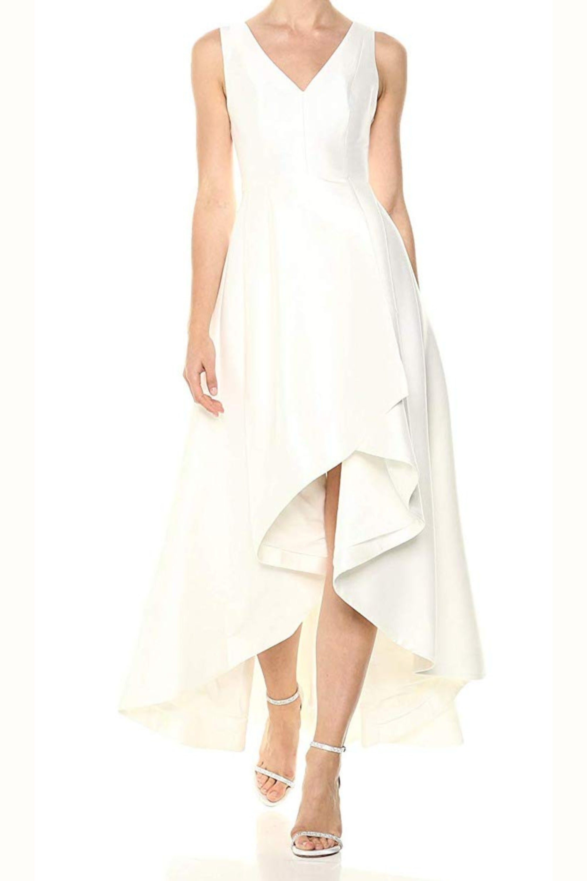Flowering Girl Women Sleeveless v-Neck Midi Dress In Beige
