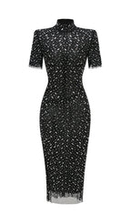 Flowering Girl Women tiffany Crystal embellished Maxi Dress in black
