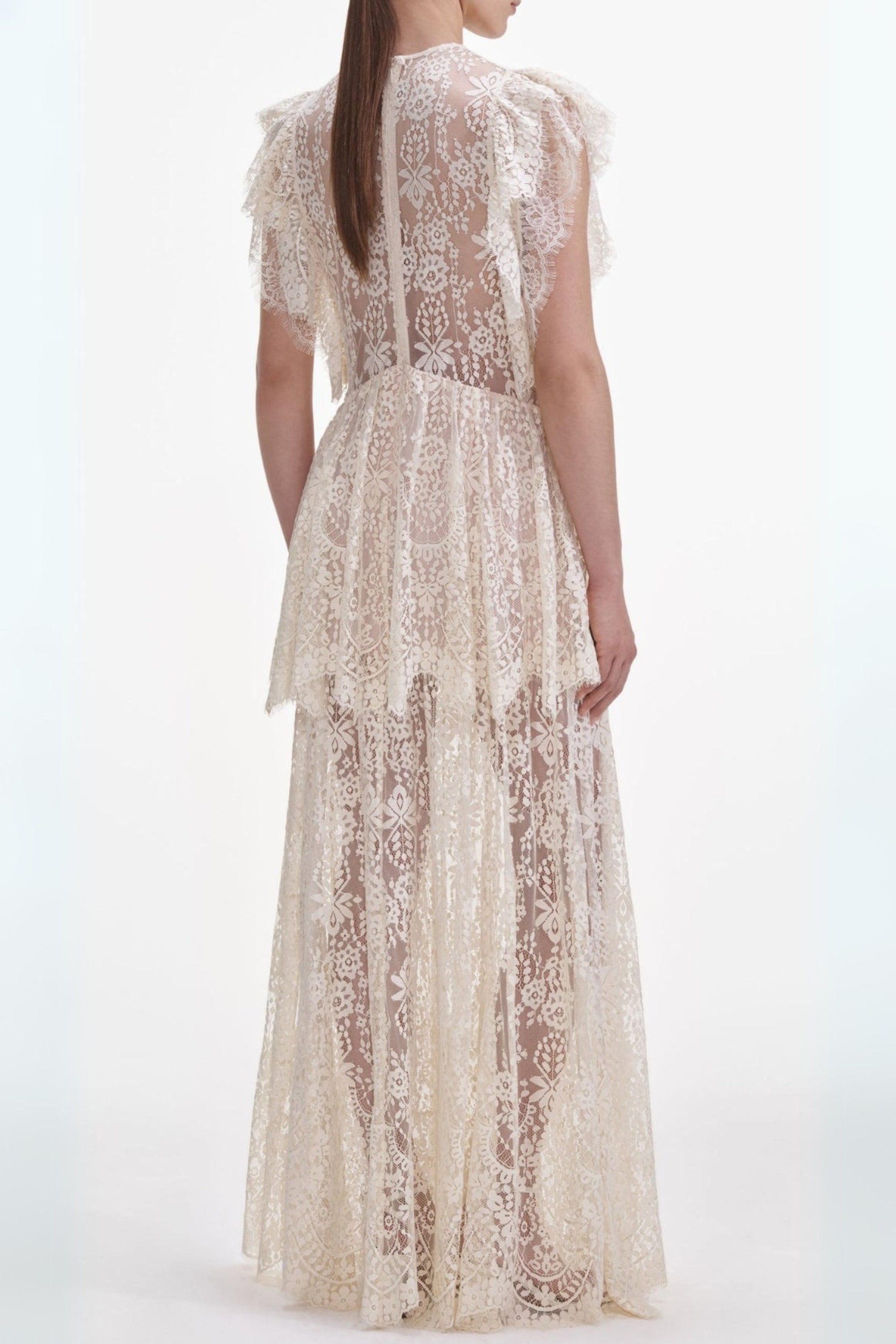 Flowering Girl Women Tiered Lace Maxi Dress
