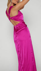 Flowering Girl Women TWIST DETAIL MIDI DRESS IN FUCHSIA