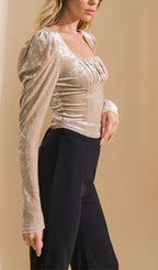 Flowering Girl Women PUT ON A SHOW VELVET TOP