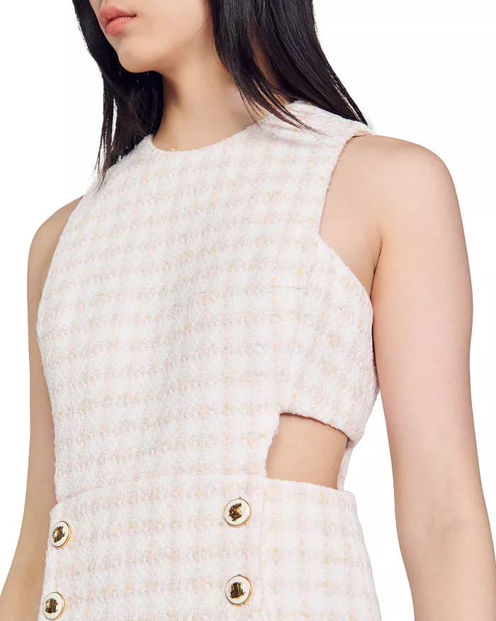 Flowering Girl Women Sleeveless Cutout Pinafore mini Dress in light pink