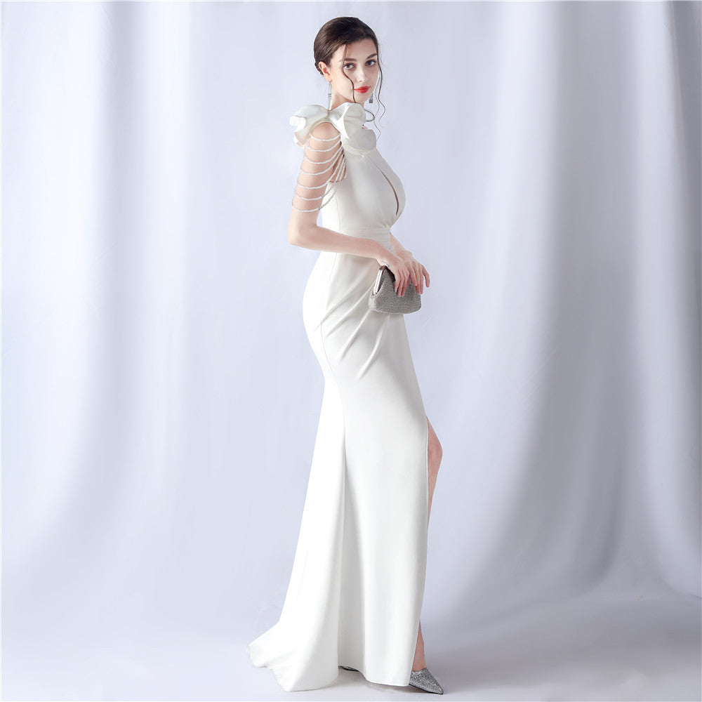 Crafted Flower With Beading Formal Dress