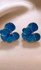 Flowering Girl Women Derick Blue Flower Earrings