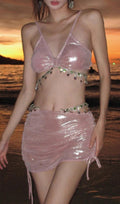 Flowering Girl Women Dulce Pink Crystal Three-Piece Swimsuit