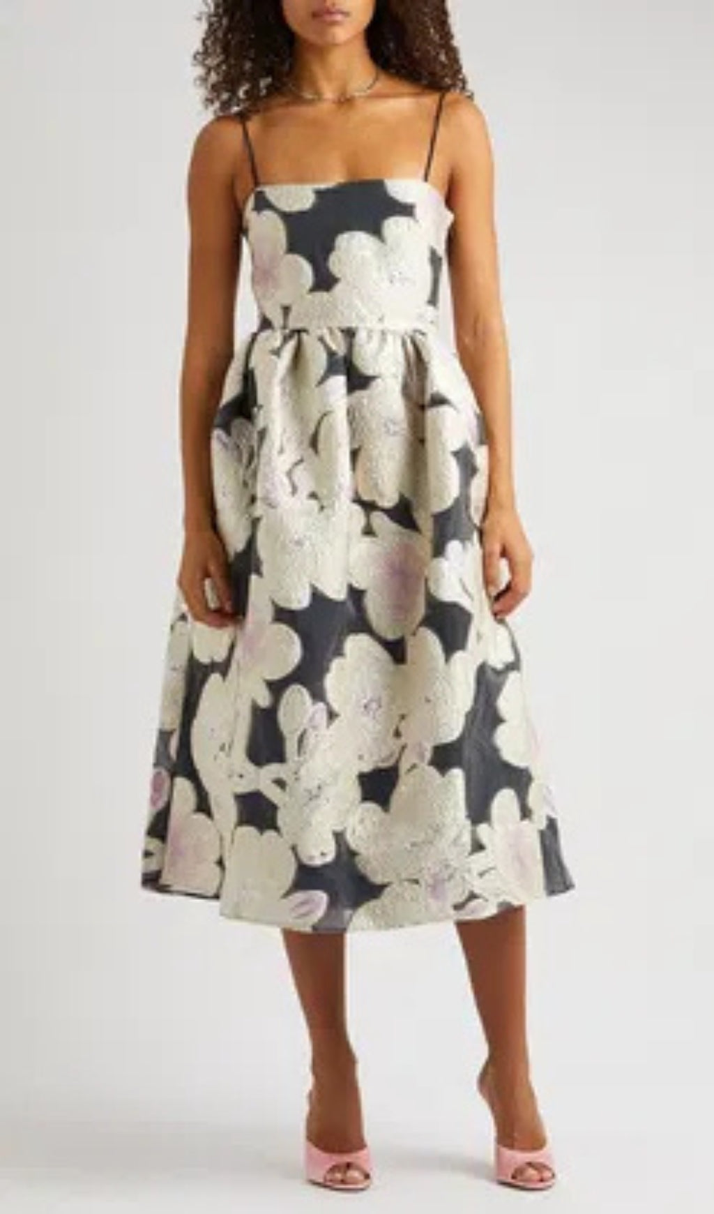 Flowering Girl Women ANNY FLORAL-JACQUARD MIDI DRESS